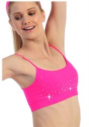 Galaxy Scattered Rhinestone Cheer Top (Color: Red)