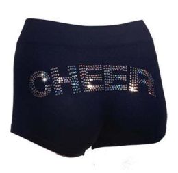 Sequined "Cheer" Shorts (Color: Red with Silver Sequins)