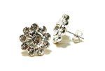 Rhinestone Solitaire Cheer Earrings with Circle of Rhinestones