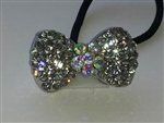 Rhinestone Cheerleader Ponytail Holder - Bow