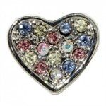 Multi Pastel Colored Heart Slide Charm