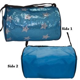 Sequin Star Cheer Duffel Bag (Color: Turquoise)