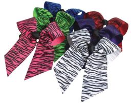 Pizzazz Animal Print Cheer Hair Bow, HB150 (Color: Red Zebra)