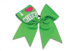 Pizzazz I Love Cheer Hair Bow, HB800 (Color: Lime)