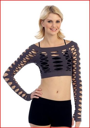 koks Ulejlighed flise Crop Fishnet Long Sleeve Top - You Go Girl Cheer