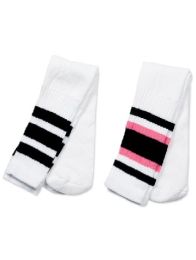 Leo's Tube Socks (Color: Black & Pink Stripes)