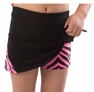 Pizzazz Adult Skirt with Animal Print V-Notch and Animal Print Boy Cut Brief 6200-AP (Adult Size: X-Large, Color: Black with Zebra)