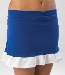 Pizzazz Child Body Basics Ruffled Skirt with Boys Cut Brief, 7100 (Child Size: Extra Small, Color: Navy with White)