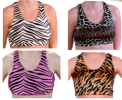 Pizzazz Adult Animal Print Sports Bra with Racer Back Design, 1213AP
