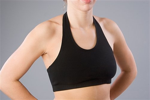 black halter sports bra