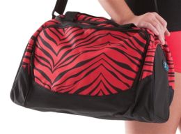Pizzazz Zebra Print Small Duffle Cheerleader Bag, B400AP (Color: Red Zebra)