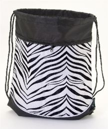 Pizzazz Zebra Print Stringpack Cheer Bag, ST50AP (Color: Purple Zebra)